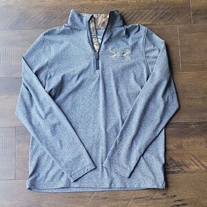 Under Armour Blue and Tan Quarter-Zip Pullover